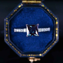 Load image into Gallery viewer, 1.5 Carat Princess Cut Alexandrite Engagement Gold Ring