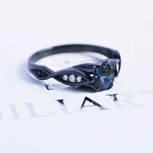 Load image into Gallery viewer, Celtic Unique 14K Black Gold Alexandrite Celtic Engagement Ring