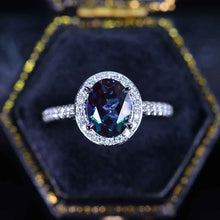 Load image into Gallery viewer, 1.5 Carat Oval Alexandrite Halo Engagement Ring