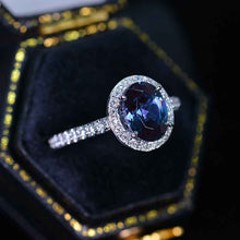 Load image into Gallery viewer, 1.5 Carat Oval Alexandrite Halo Engagement Ring