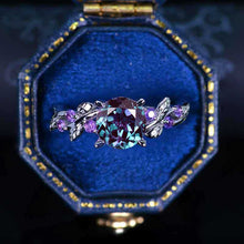 Load image into Gallery viewer, Alexandrite Floral White Gold Engagement Ring