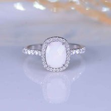 Load image into Gallery viewer, 2.5Ct Cushion Genuine Natural White Opal 14K White Engagement Ring, Cushion Halo Engagement Ring