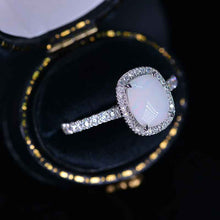 Load image into Gallery viewer, 2.5Ct Cushion Genuine Natural White Opal 14K White Engagement Ring, Cushion Halo Engagement Ring