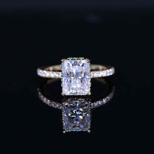 Load image into Gallery viewer, 3 Carat Giliarto Radiant Cut Moissanite Hidden Halo Engagement Ring
