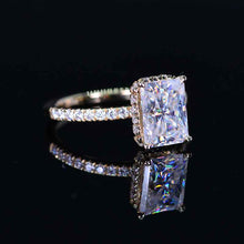 Load image into Gallery viewer, 3 Carat Giliarto Radiant Cut Moissanite Hidden Halo Engagement Ring