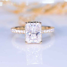Load image into Gallery viewer, 3 Carat Giliarto Radiant Cut Moissanite Hidden Halo Engagement Ring