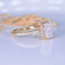 Load image into Gallery viewer, 3 Carat Giliarto Radiant Cut Moissanite Hidden Halo Engagement Ring