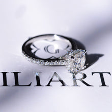 Load image into Gallery viewer, 2 Carat Moissanite Diamond Cushion Cut Hidden Halo White Gold Engagement Ring