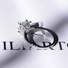 Load image into Gallery viewer, 2 Carat Moissanite Diamond Cushion Cut Hidden Halo White Gold Engagement Ring