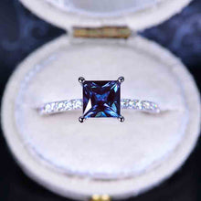 Load image into Gallery viewer, 1.5 Carat Princess Cut Alexandrite Engagement Gold Ring