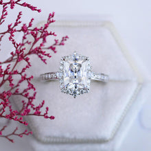 Load image into Gallery viewer, 3 Carat Giliarto Radiant Cut Moissanite Halo Engagement Ring