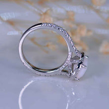 Load image into Gallery viewer, 2.5Ct Cushion Genuine Natural White Opal 14K White Engagement Ring, Cushion Halo Engagement Ring