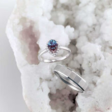 Load image into Gallery viewer, 10K Gold 9x6mm Pear Alexandrite French-Set Engagement Ring