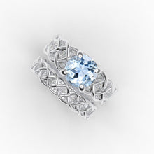 Load image into Gallery viewer, 2.0 Carat Aquamarine Engagement White Gold Ring