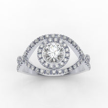 Load image into Gallery viewer, 0.3 CTW moissanite vintage engagement rings-66 Accent Stones 14K White Gold