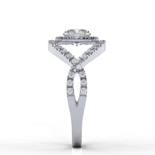 Load image into Gallery viewer, 0.3 CTW custom moissanite diamond rings-66 Accent Stones 14K White Gold
