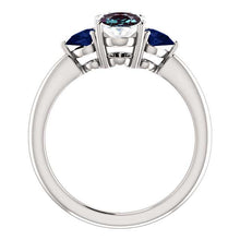 Load image into Gallery viewer, 14K Gold Oval Alexandrite Sapphire  Engagement Ring