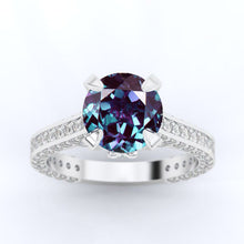 Load image into Gallery viewer, 3.2 Carat Alexandrite Engagement 14K White Gold Ring