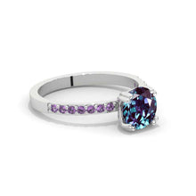 Load image into Gallery viewer, 2 Carat Alexandrite Accented Gold Anniversary Ring
