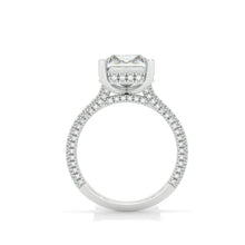 Load image into Gallery viewer, 5 Carat Giliarto Emerald Cut Moissanite Hidden Halo Engagement Ring