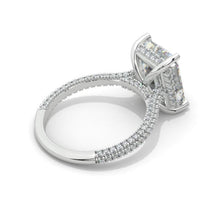 Load image into Gallery viewer, 5 Carat Giliarto Emerald Cut Moissanite Hidden Halo Engagement Ring