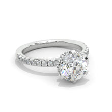 Load image into Gallery viewer, 14K White Gold 2 Carat Round Moissanite Hidden Engagement Ring