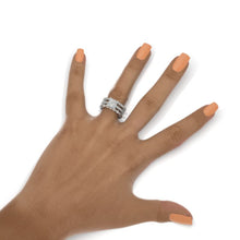 Load image into Gallery viewer, 14K White Gold 2 Carat Princess Cut Moissanite Engagement Ring Eternity Ring Set