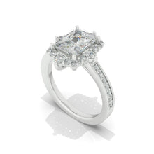 Load image into Gallery viewer, 3 Carat Giliarto Radiant Cut Moissanite Halo Engagement Ring