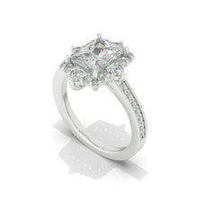Load image into Gallery viewer, 3 Carat Giliarto Radiant Cut Moissanite Halo Engagement Ring