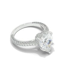 Load image into Gallery viewer, 3 Carat Pear Cut Giliarto Moissanite Hidden Halo Engagement Ring