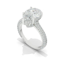 Load image into Gallery viewer, 3 Carat Pear Cut Giliarto Moissanite Hidden Halo Engagement Ring