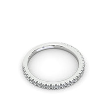 Load image into Gallery viewer, 14K Solid Gold Eternity Band Set With Micro Pave Moissanite | 14K Weddings Bands | Thin Band | Stacking Ring