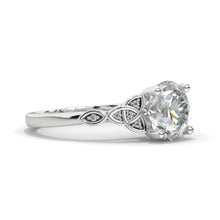 Load image into Gallery viewer, 2 Carat Moissanite Celtic Engagement Ring 14K White Gold