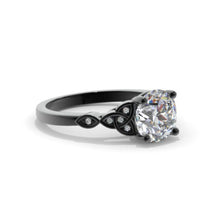 Load image into Gallery viewer, 2 Carat Moissanite Celtic Engagement Black Gold Ring