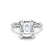 Load image into Gallery viewer, 4 Carat Giliarto Emerald Cut Moissanite Double Hidden Halo Engagement Ring