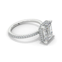 Load image into Gallery viewer, 4 Carat Giliarto Emerald Cut Moissanite Double Hidden Halo Engagement Ring