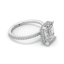 Load image into Gallery viewer, 4 Carat Giliarto Emerald Cut Moissanite Double Hidden Halo Engagement Ring