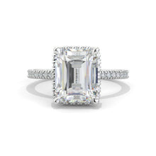 Load image into Gallery viewer, 4 Carat Giliarto Emerald Cut Moissanite Double Hidden Halo Engagement Ring