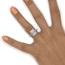 Load image into Gallery viewer, 4 Carat Giliarto Emerald Cut Moissanite Double Hidden Halo Engagement Ring