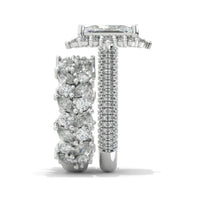 Load image into Gallery viewer, 3Ct Alexandrite Engagement Ring Halo Radiant Cut Alexandrite Engagement Ring, 9x7mm Radiant Cut Alexandrite Engagement Ring with Eternity Band