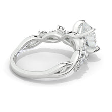 Load image into Gallery viewer, 3 Carat Cut Genuine Aquamarine Floral Gold Engagement Ring