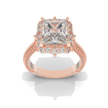 Load image into Gallery viewer, 3Ct Moissanite Engagement Ring Halo Radiant Cut Moissanite Engagement Ring