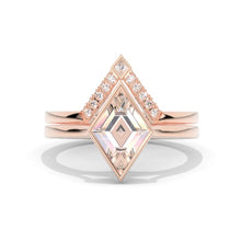 Load image into Gallery viewer, 2.5 Carat Kite Moissanite Engagement Ring. 2.5CT Fancy Kite Shape Moissanite Ring Set