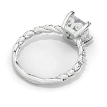Load image into Gallery viewer, 14K White Gold  2 Carat Princess Alexandrite Twisted Shank Engagement Ring