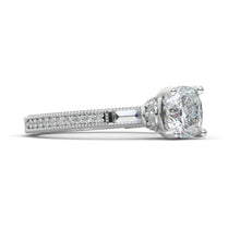 Load image into Gallery viewer, 2 Carat Cushion Cut Vintage Style Giliarto Moissanite White Gold Engagement Ring