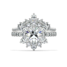 Load image into Gallery viewer, 2 Carat Round Moissanite Snowflake Halo Engagement Ring. Victorian 14K White Gold Ring