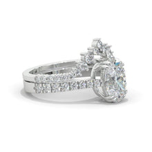 Load image into Gallery viewer, 3 Carat Oval Moissanite Solitaire Set Engagement Ring Eternity Ring Set
