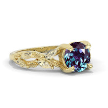 Load image into Gallery viewer, 2 Carat Floral Celtic Alexandrite Engagement Ring