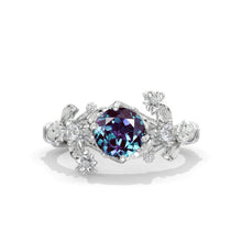 Load image into Gallery viewer, 7mm Round Alexandrite Floral Victorian Style  Engagement Ring