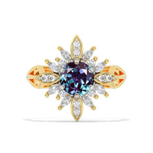 Load image into Gallery viewer, Copy of 2 Carat Round Alexandrite Halo Engagement Ring